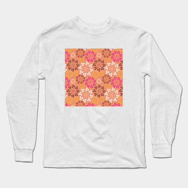 Orange Floral Swirl Pattern